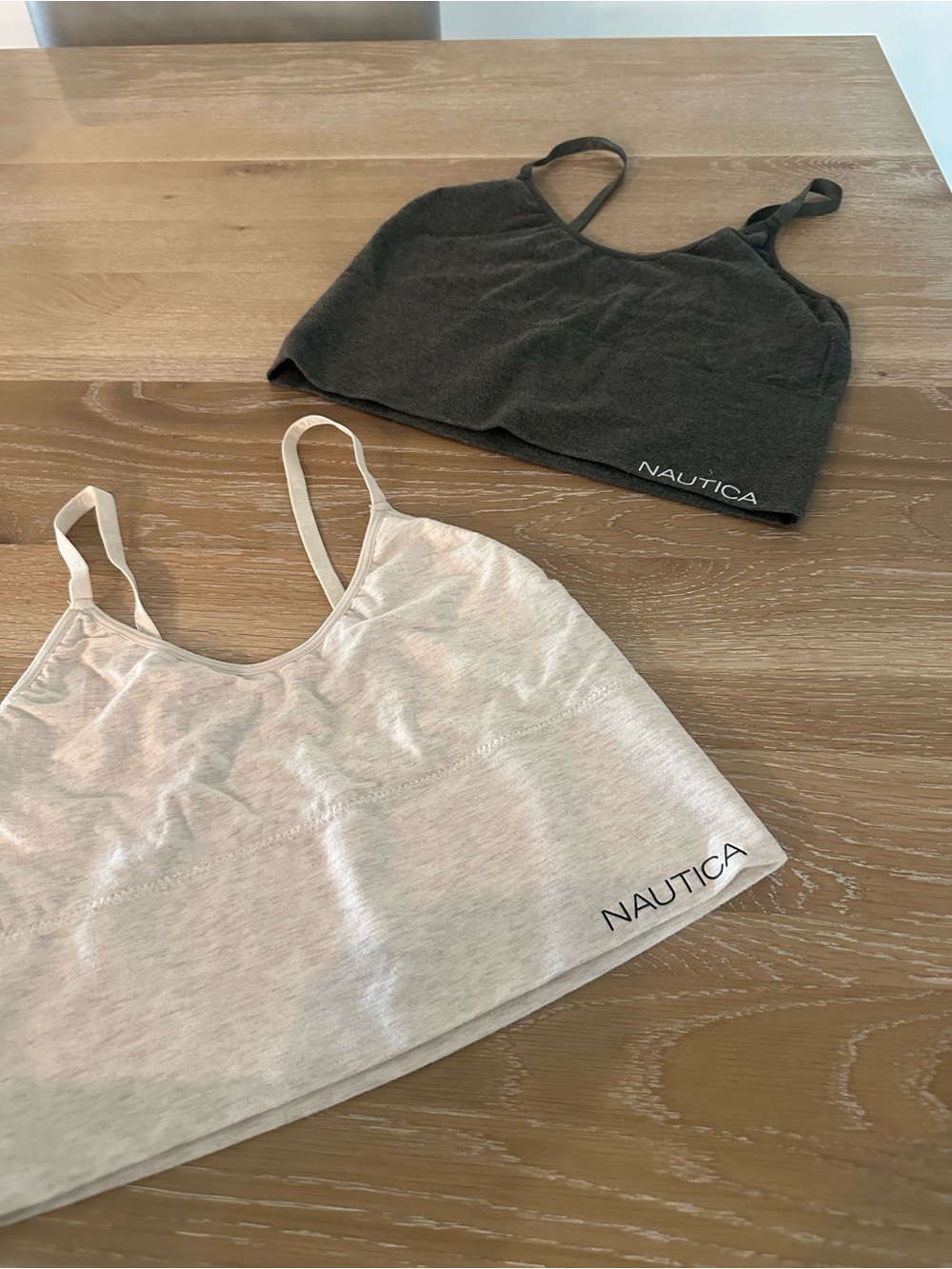 Nautica Double Pack Seamless Bralettes in Black and Cream